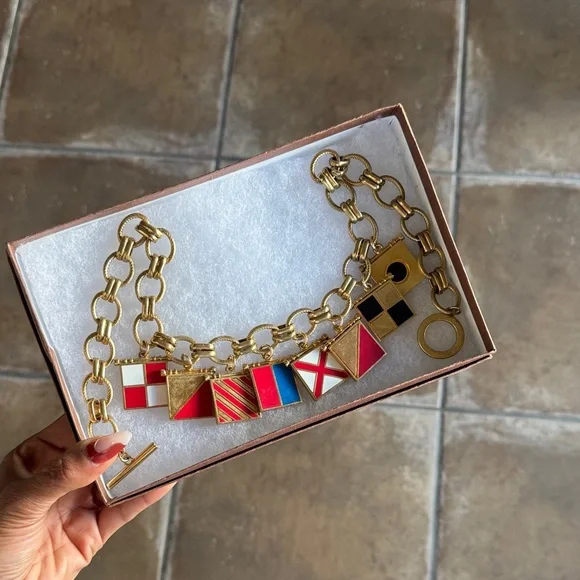 C. Wonder Vintage Nautical Flag Statement Necklace